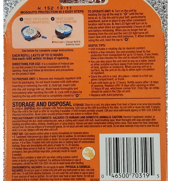 Lot of 4 Off! Clip-On Refills Mosquito Repellent For All Clip On Models - Picture 5 of 6